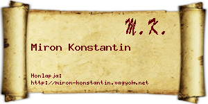 Miron Konstantin névjegykártya